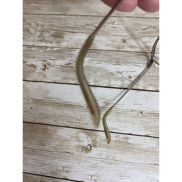 MCM Etched Silver Tone Cat Eye Eyeglass Frames 12K White GF USA 4-1/4-5-1/2 - Picture 8 of 15